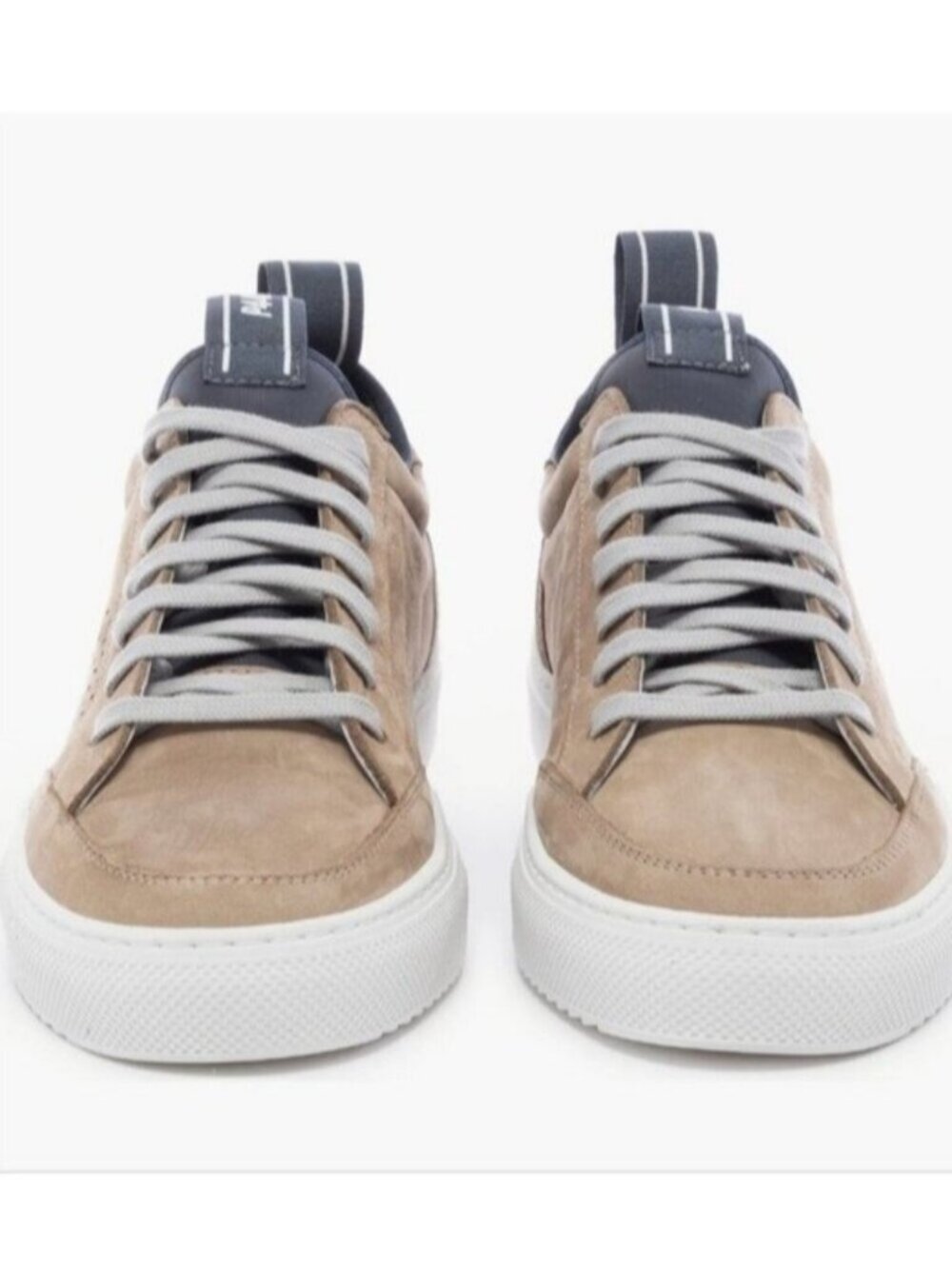 P448 Beige Soho Leather Sneakers Shoes Size 9.5 New Made In Italy
